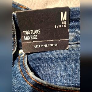 Hyper Stretch '70s Flare Mid Rise Jeans - Blue